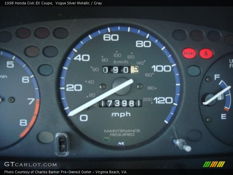 Vogue Silver Metallic / Gray 1998 Honda Civic EX Coupe