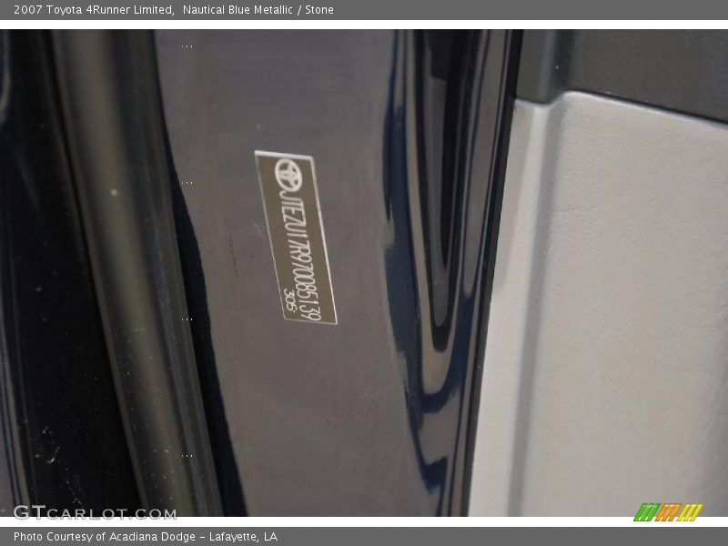 Nautical Blue Metallic / Stone 2007 Toyota 4Runner Limited