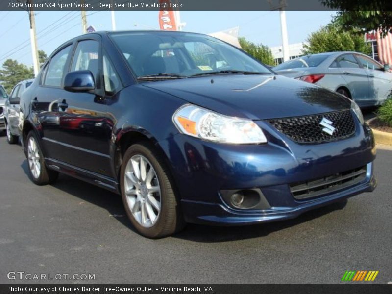 Deep Sea Blue Metallic / Black 2009 Suzuki SX4 Sport Sedan