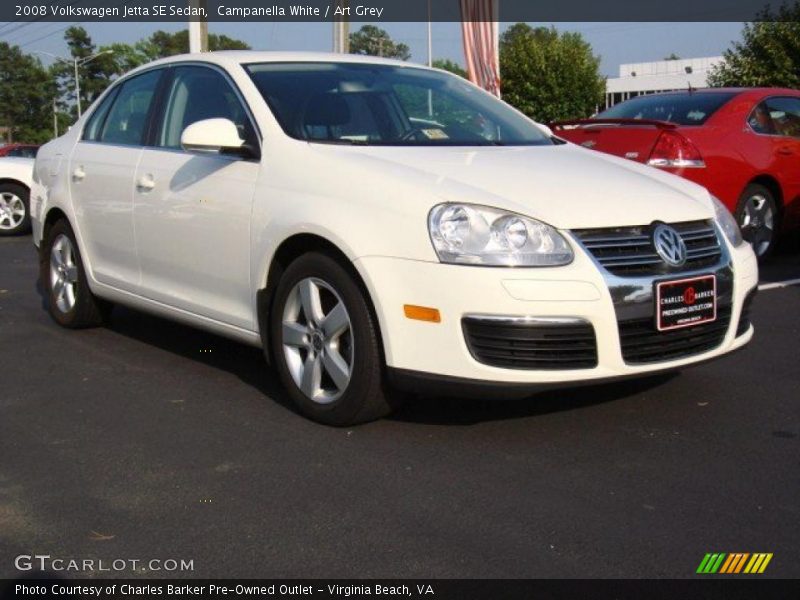 Campanella White / Art Grey 2008 Volkswagen Jetta SE Sedan