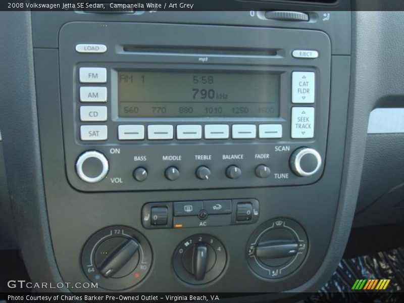 Campanella White / Art Grey 2008 Volkswagen Jetta SE Sedan