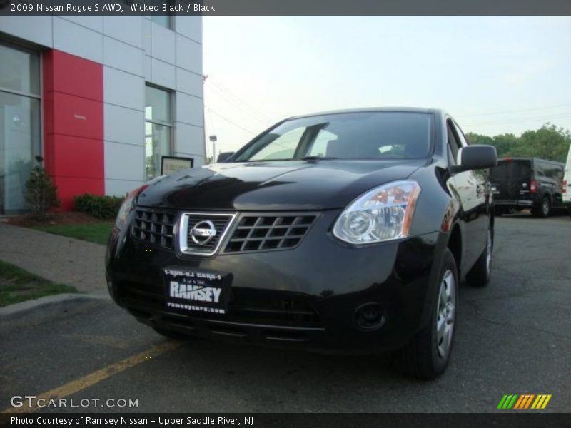 Wicked Black / Black 2009 Nissan Rogue S AWD