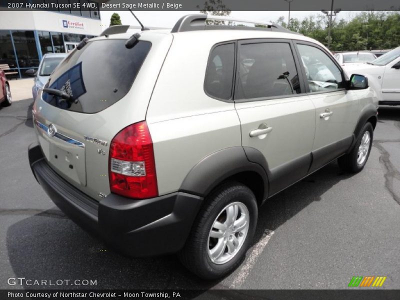 Desert Sage Metallic / Beige 2007 Hyundai Tucson SE 4WD