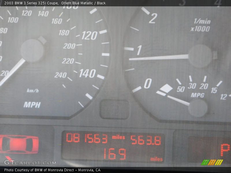 Orient Blue Metallic / Black 2003 BMW 3 Series 325i Coupe