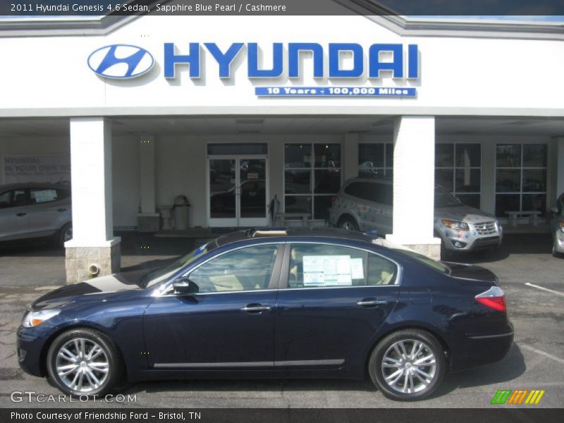 Sapphire Blue Pearl / Cashmere 2011 Hyundai Genesis 4.6 Sedan