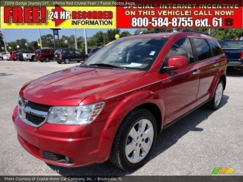Inferno Red Crystal Pearl / Pastel Pebble Beige 2009 Dodge Journey SXT