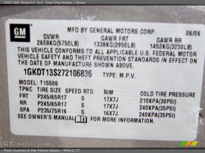 Steel Gray Metallic / Ebony 2007 GMC Envoy SLT 4x4