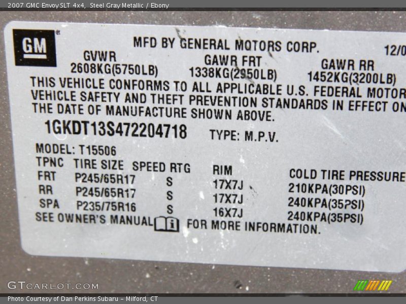 Steel Gray Metallic / Ebony 2007 GMC Envoy SLT 4x4