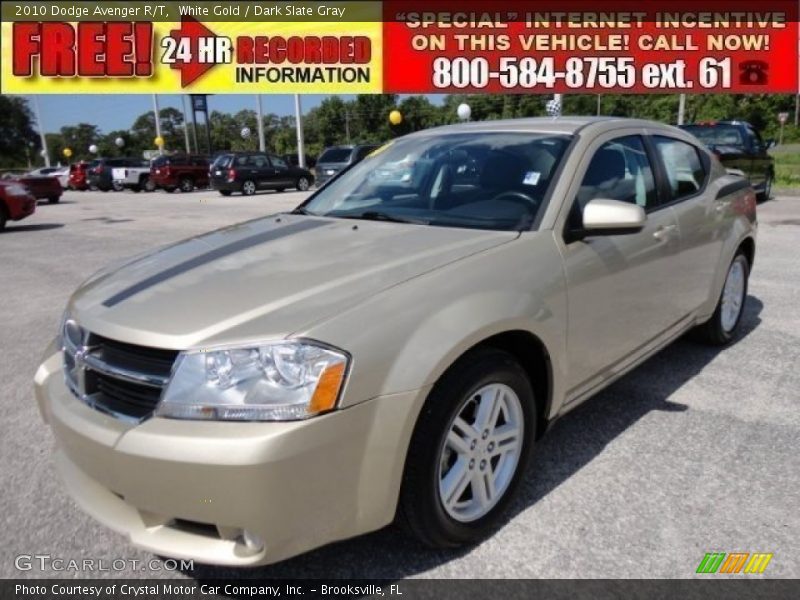 White Gold / Dark Slate Gray 2010 Dodge Avenger R/T