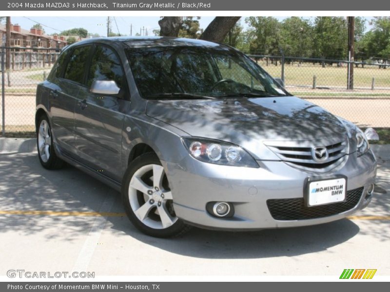 Titanium Gray Metallic / Black/Red 2004 Mazda MAZDA3 s Hatchback