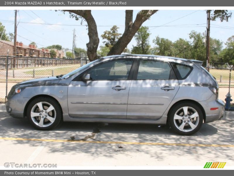 Titanium Gray Metallic / Black/Red 2004 Mazda MAZDA3 s Hatchback