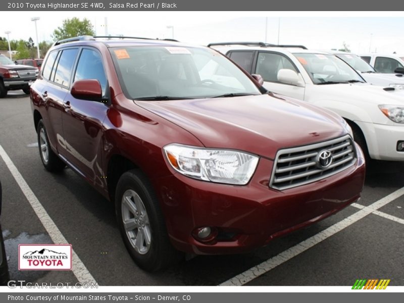 Salsa Red Pearl / Black 2010 Toyota Highlander SE 4WD