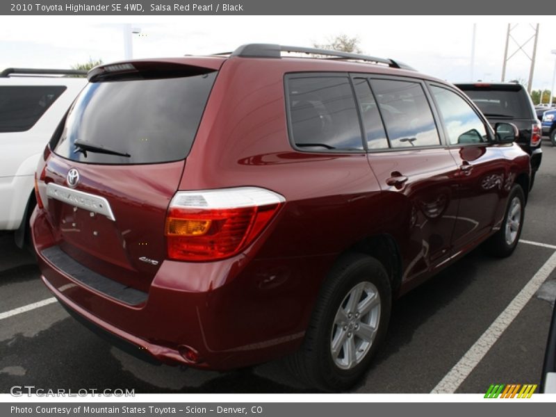 Salsa Red Pearl / Black 2010 Toyota Highlander SE 4WD