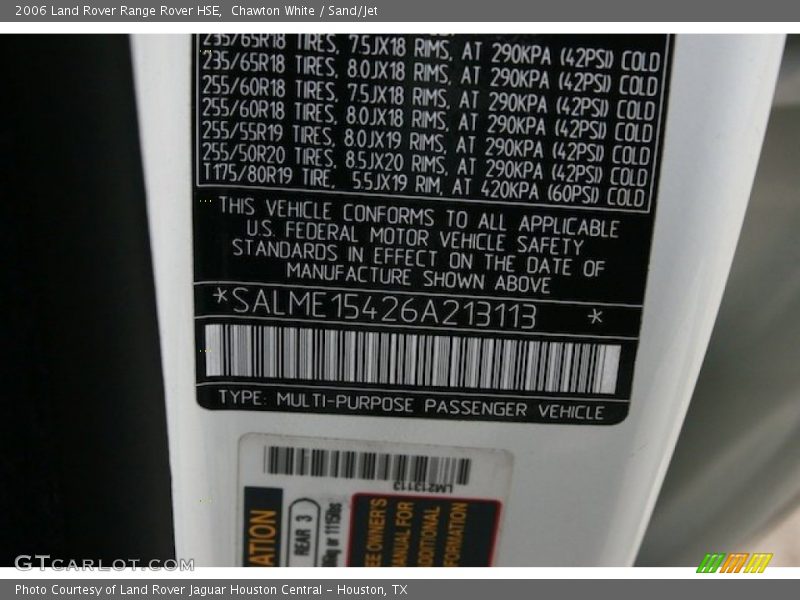 Chawton White / Sand/Jet 2006 Land Rover Range Rover HSE