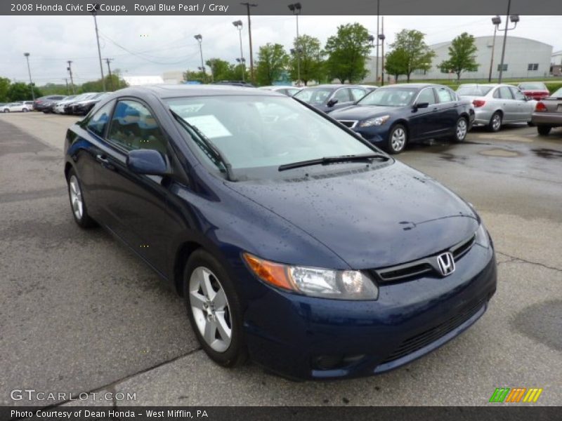 Royal Blue Pearl / Gray 2008 Honda Civic EX Coupe