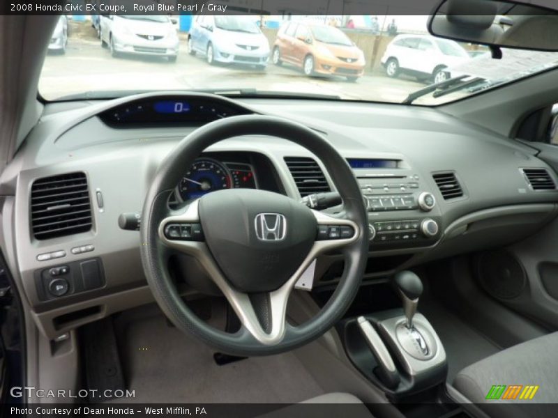 Royal Blue Pearl / Gray 2008 Honda Civic EX Coupe