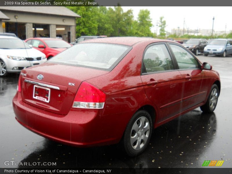 Spicy Red Metallic / Beige 2009 Kia Spectra EX Sedan