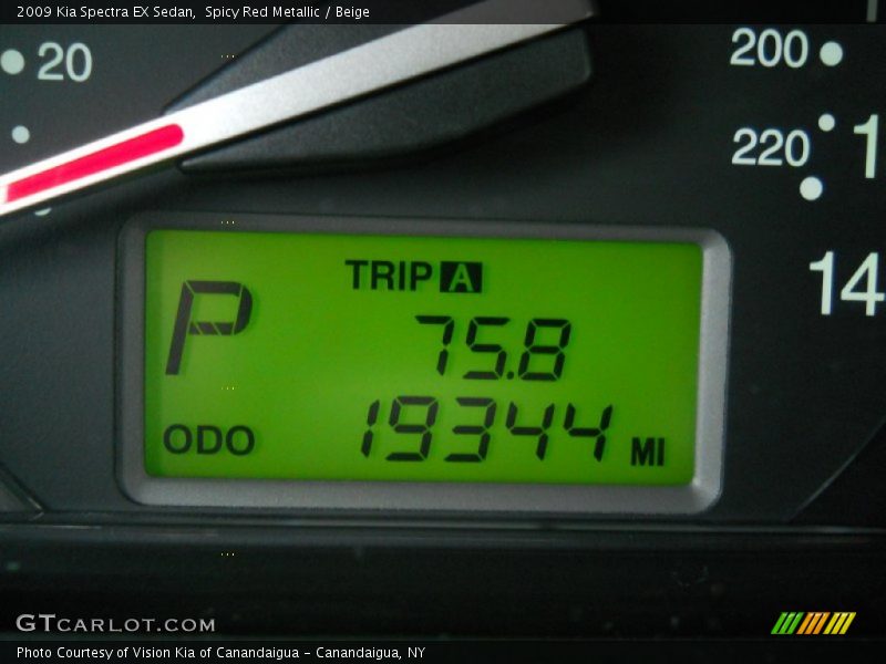 Spicy Red Metallic / Beige 2009 Kia Spectra EX Sedan