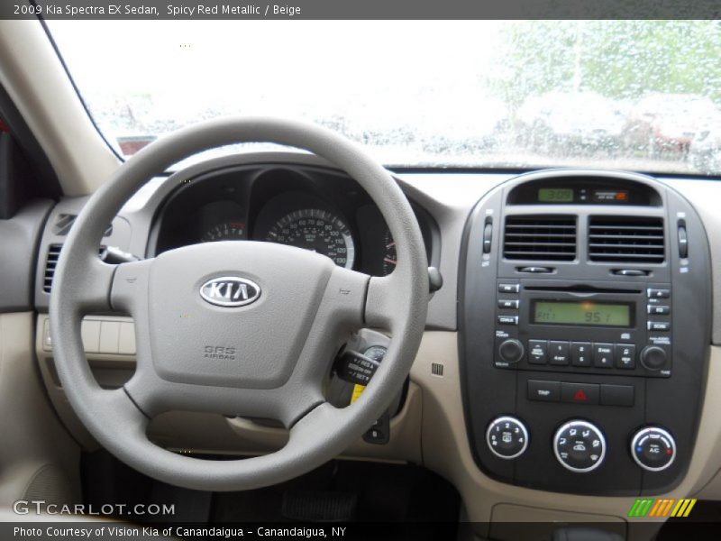 Spicy Red Metallic / Beige 2009 Kia Spectra EX Sedan