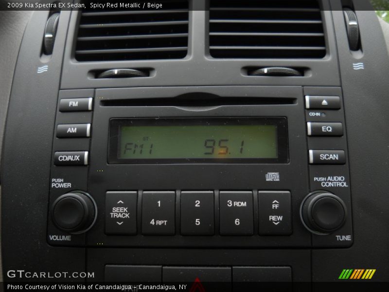 Spicy Red Metallic / Beige 2009 Kia Spectra EX Sedan