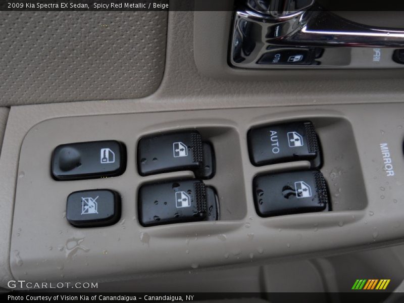 Spicy Red Metallic / Beige 2009 Kia Spectra EX Sedan