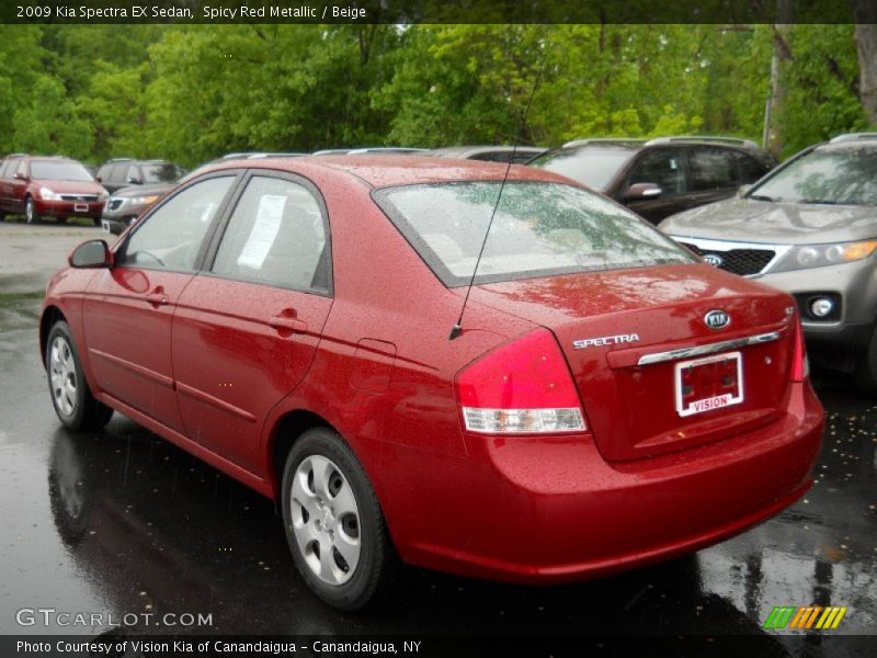 Spicy Red Metallic / Beige 2009 Kia Spectra EX Sedan