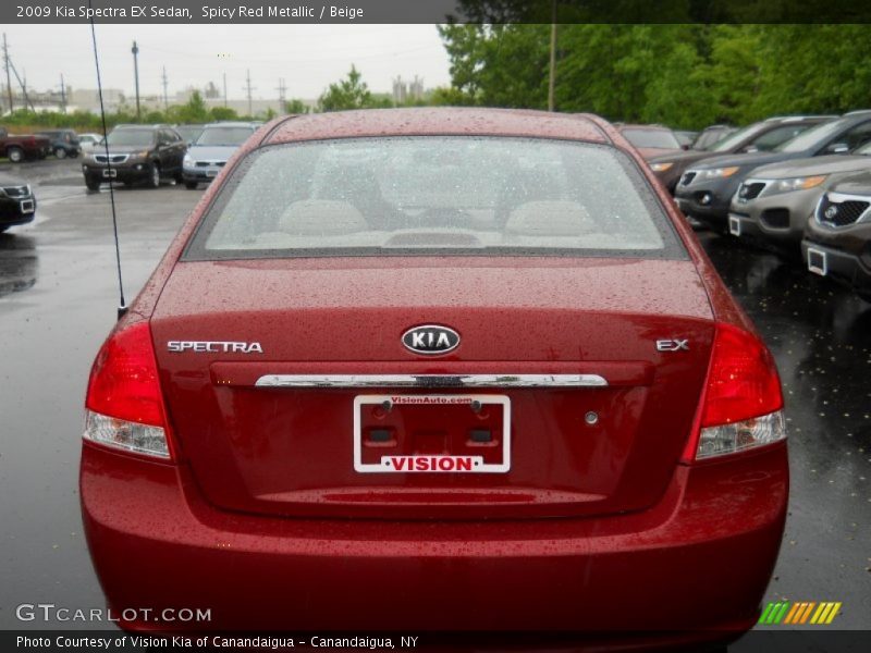 Spicy Red Metallic / Beige 2009 Kia Spectra EX Sedan