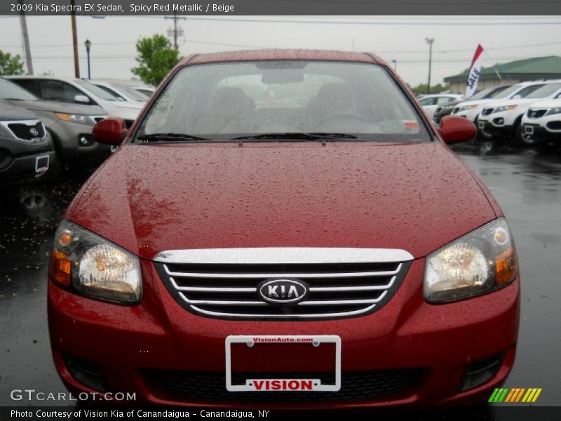 Spicy Red Metallic / Beige 2009 Kia Spectra EX Sedan