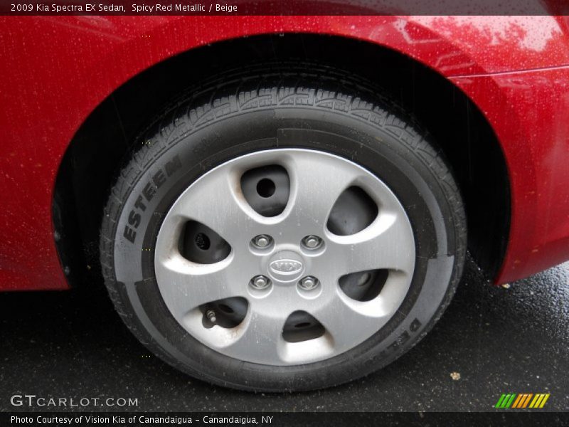 Spicy Red Metallic / Beige 2009 Kia Spectra EX Sedan