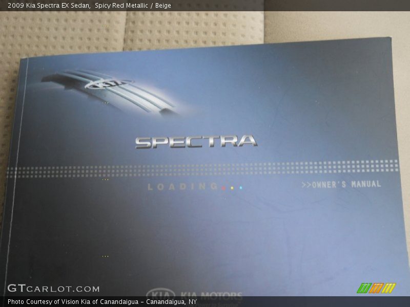 Spicy Red Metallic / Beige 2009 Kia Spectra EX Sedan