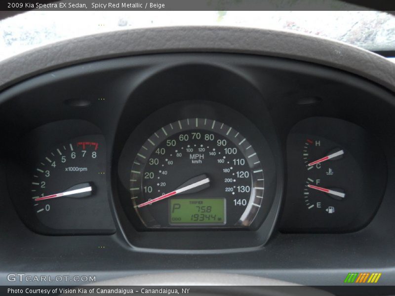 Spicy Red Metallic / Beige 2009 Kia Spectra EX Sedan