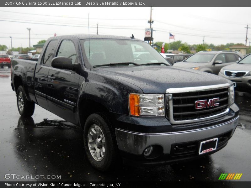 Deep Blue Metallic / Ebony Black 2007 GMC Sierra 1500 SLE Extended Cab