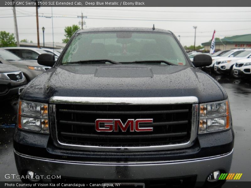 Deep Blue Metallic / Ebony Black 2007 GMC Sierra 1500 SLE Extended Cab