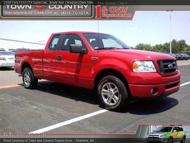 Bright Red / Medium/Dark Flint 2008 Ford F150 STX SuperCab
