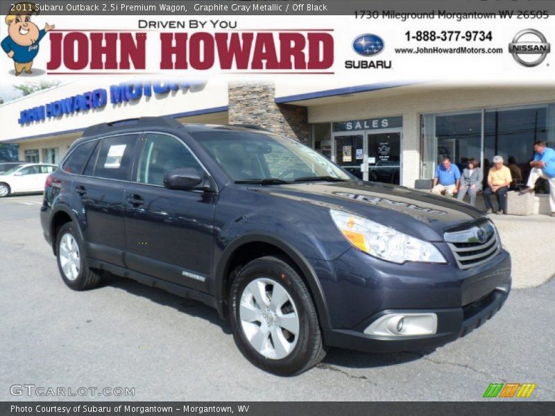 Graphite Gray Metallic / Off Black 2011 Subaru Outback 2.5i Premium Wagon