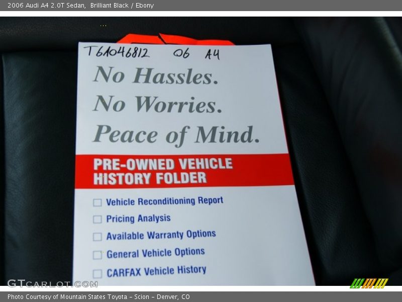 Brilliant Black / Ebony 2006 Audi A4 2.0T Sedan