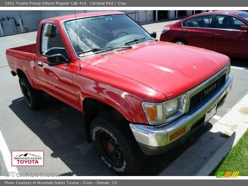 Cardinal Red / Gray 1991 Toyota Pickup Deluxe Regular Cab 4x4