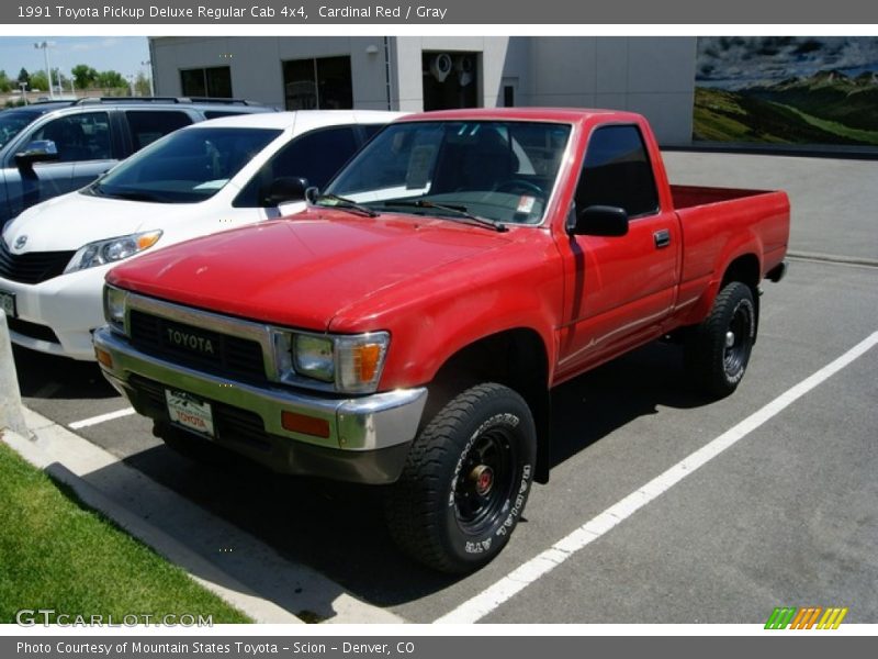 Cardinal Red / Gray 1991 Toyota Pickup Deluxe Regular Cab 4x4