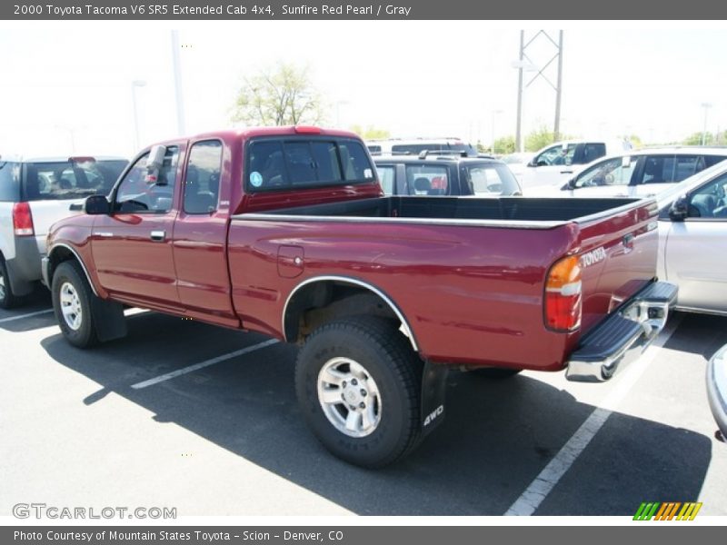 Sunfire Red Pearl / Gray 2000 Toyota Tacoma V6 SR5 Extended Cab 4x4