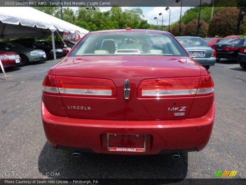 Sangria Red Metallic / Light Camel 2010 Lincoln MKZ AWD