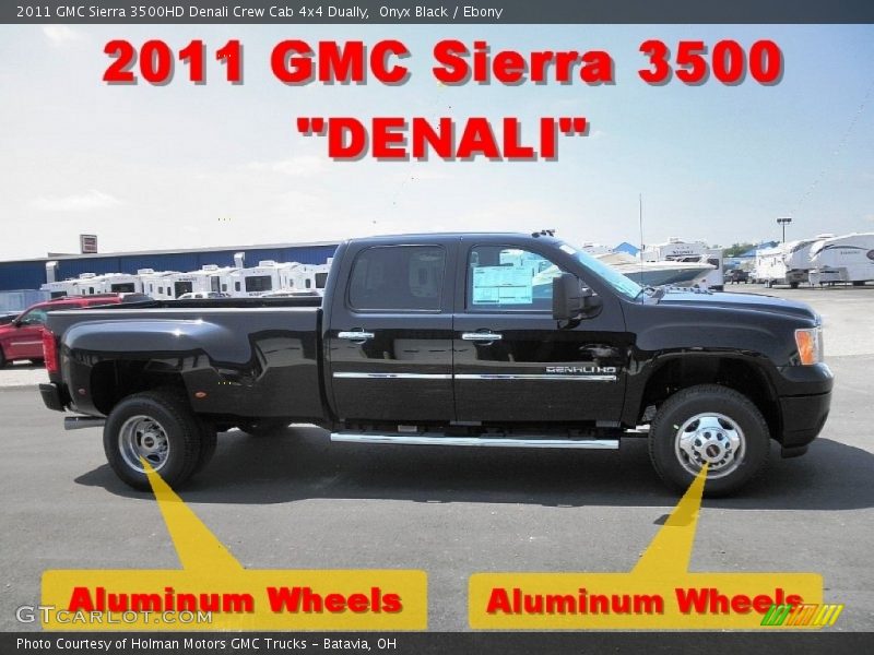 Onyx Black / Ebony 2011 GMC Sierra 3500HD Denali Crew Cab 4x4 Dually