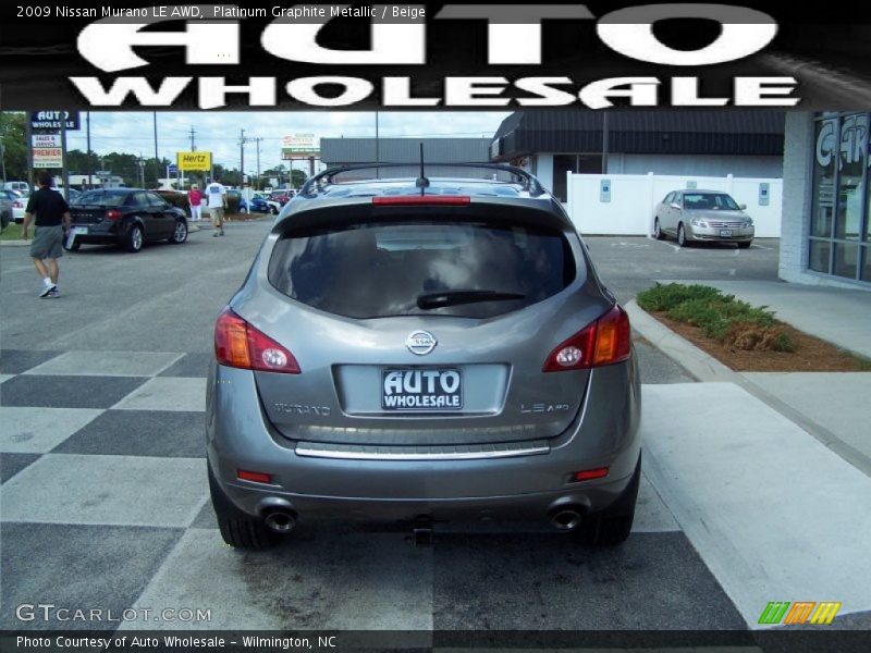 Platinum Graphite Metallic / Beige 2009 Nissan Murano LE AWD