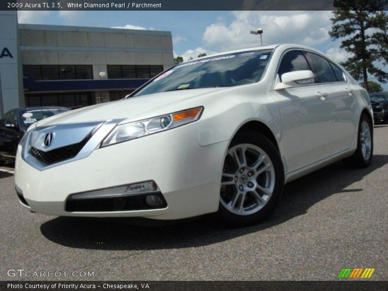 White Diamond Pearl / Parchment 2009 Acura TL 3.5