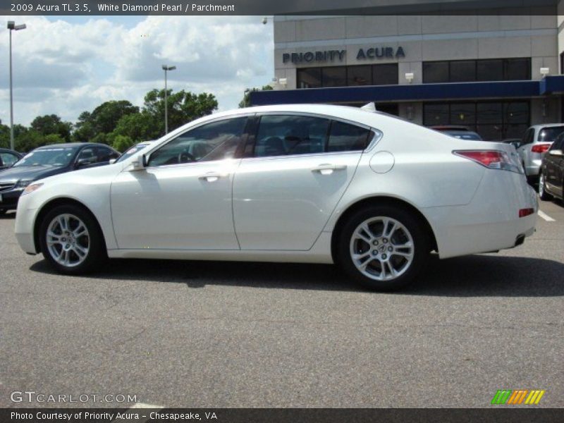White Diamond Pearl / Parchment 2009 Acura TL 3.5