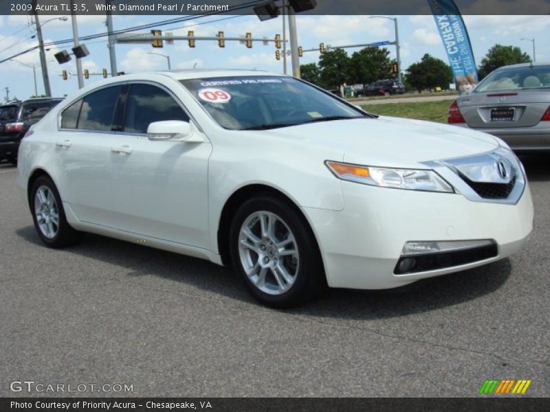 White Diamond Pearl / Parchment 2009 Acura TL 3.5