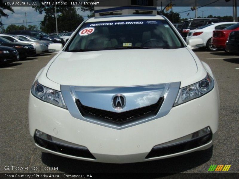 White Diamond Pearl / Parchment 2009 Acura TL 3.5