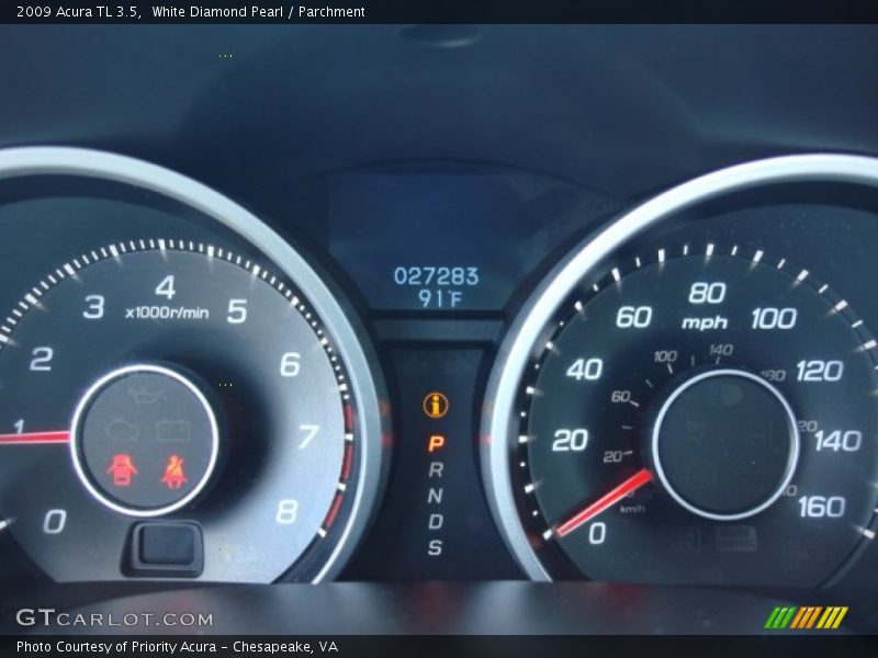 White Diamond Pearl / Parchment 2009 Acura TL 3.5