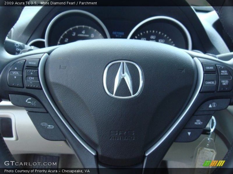 White Diamond Pearl / Parchment 2009 Acura TL 3.5