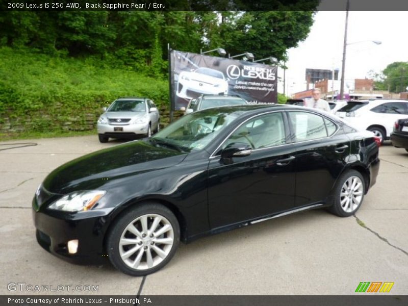 Black Sapphire Pearl / Ecru 2009 Lexus IS 250 AWD