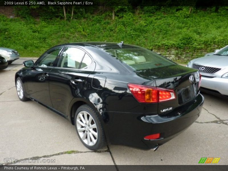 Black Sapphire Pearl / Ecru 2009 Lexus IS 250 AWD